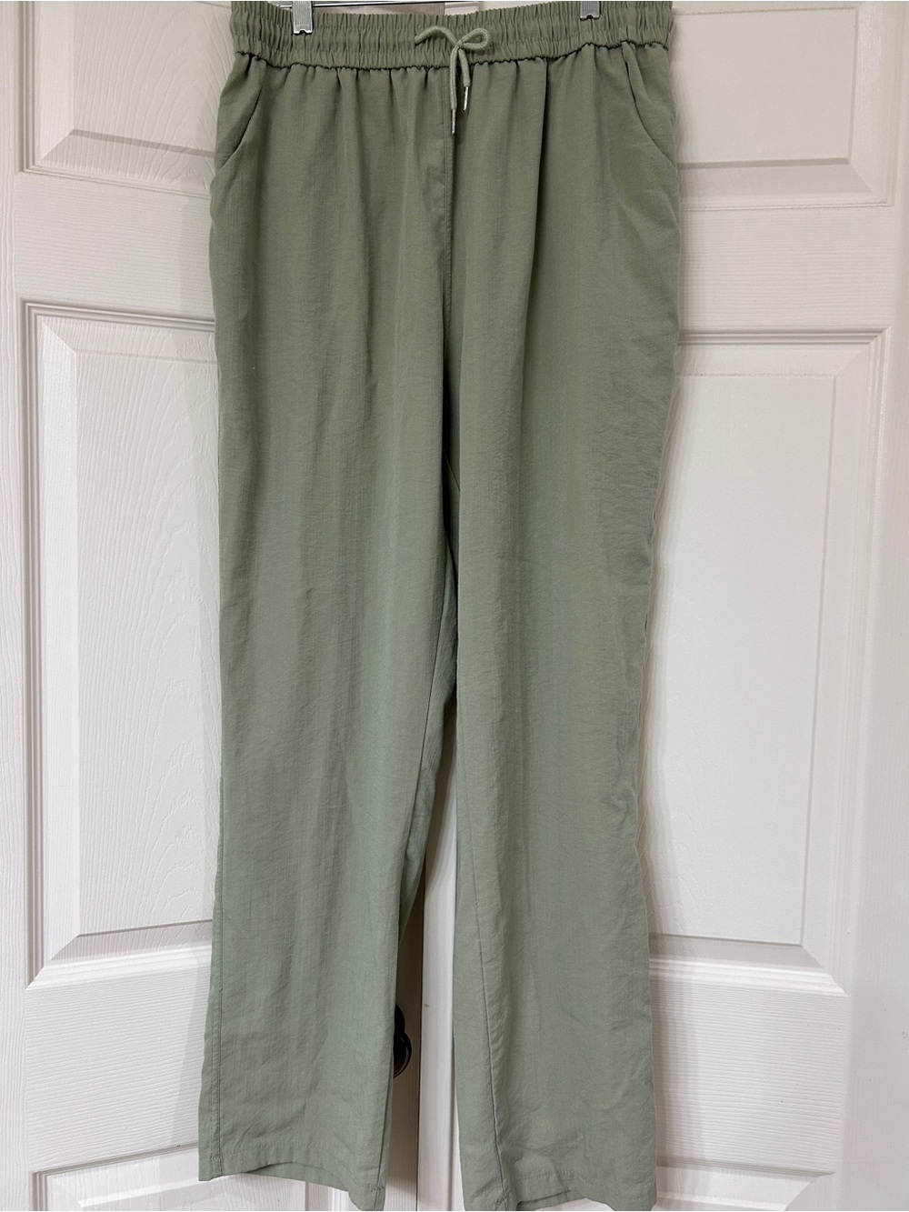 Sage Green Drawstring Women's Linen Pant